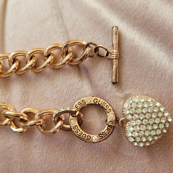 Guess Accessories - Guess rose gold heart charm bracelet
